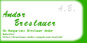 andor breslauer business card